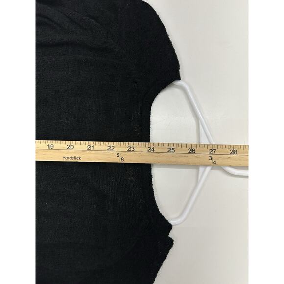 Beldoch Popper Womens Cardigan Sweater Size Large Black Open Front VTG - Picture 8 of 9